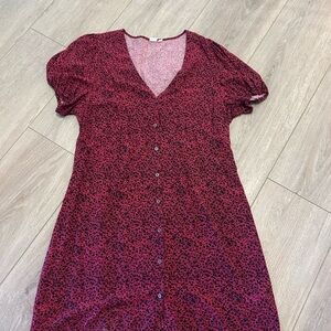 Gap Elegant Dark Pink Floral Dress